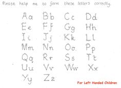left handed letter formation guide
